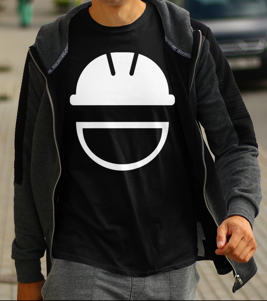 Engineering Hard Hat Smile Icon White Helmet T-Shirt