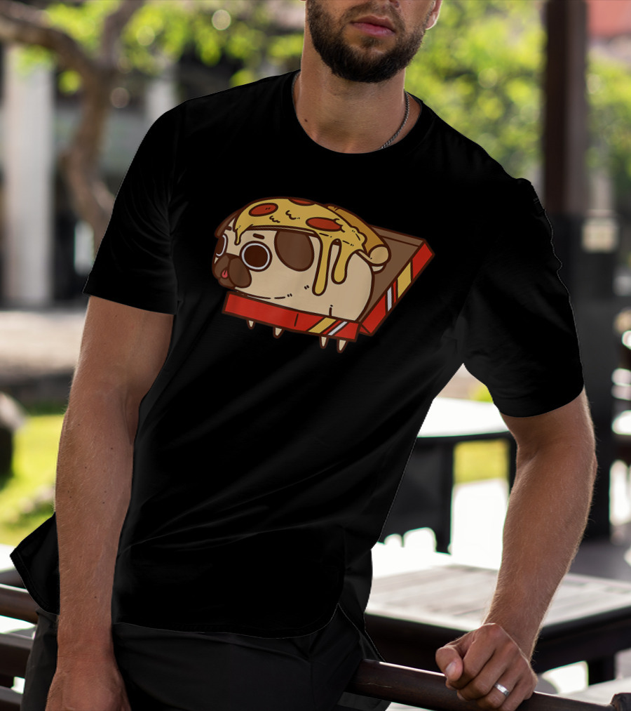 Funny Puglie Pizza Pug Love Pizza Birt Fan Gift T-Shirt