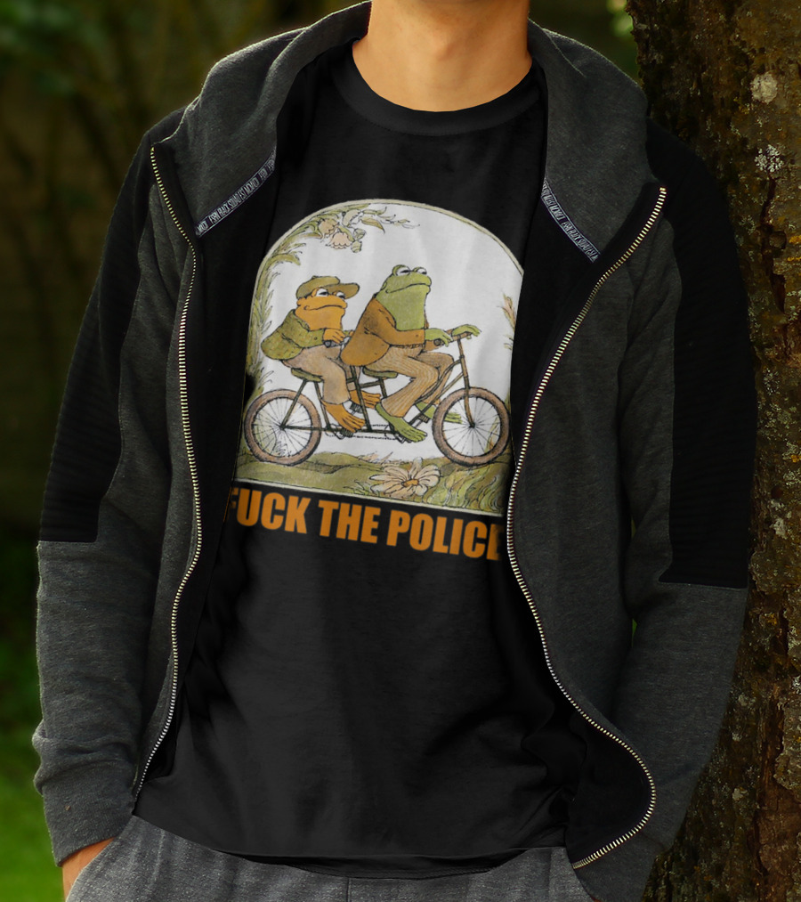 Funnyfrog And Toad Fck The Police Tandem Bicycle Adventure T-Shirt