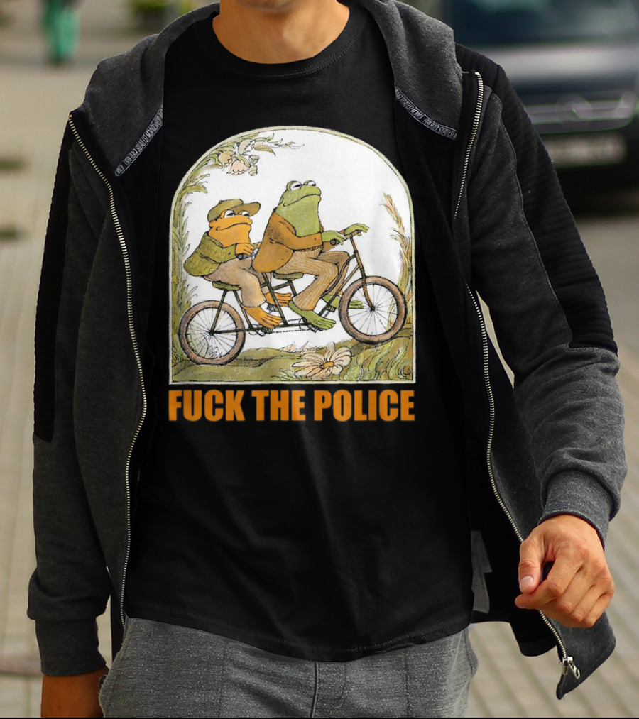 Funnyfrog And Toad Fck The Police Tandem Bicycle Adventure T-Shirt