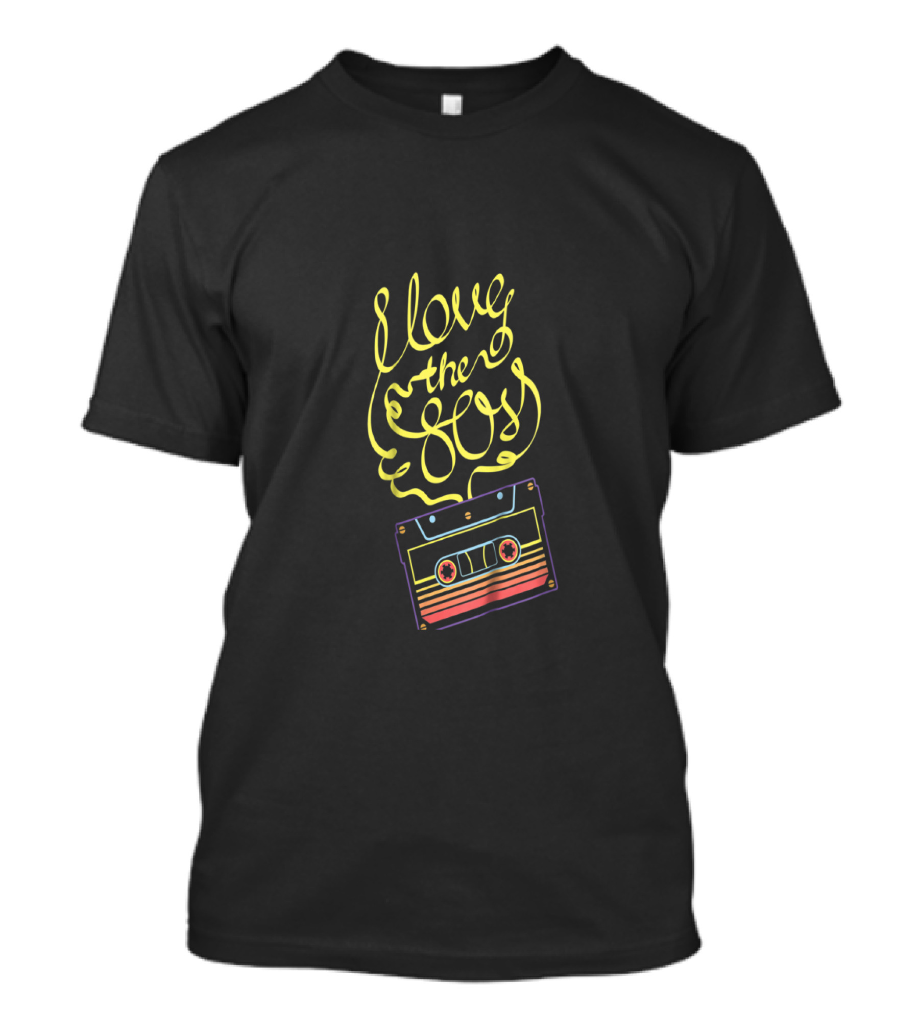 I Love The 80s Twisted Cassette Tape Retro Neon T-Shirt