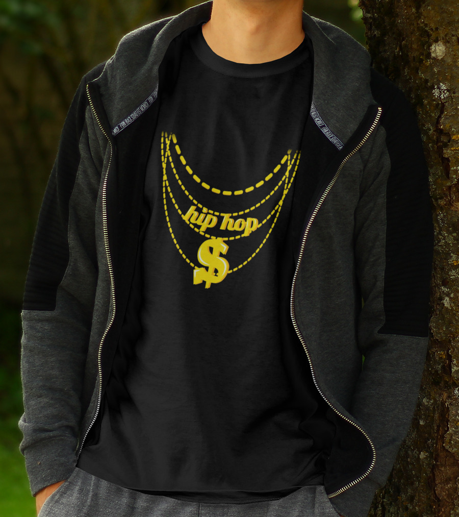 Hip Hop Costume Halloween Gold Chains Dollar Sign Necklace XJH T-Shirt