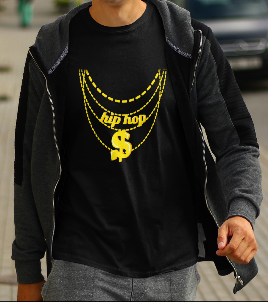 Hip Hop Costume Halloween Gold Chains Dollar Sign Necklace XJH T-Shirt