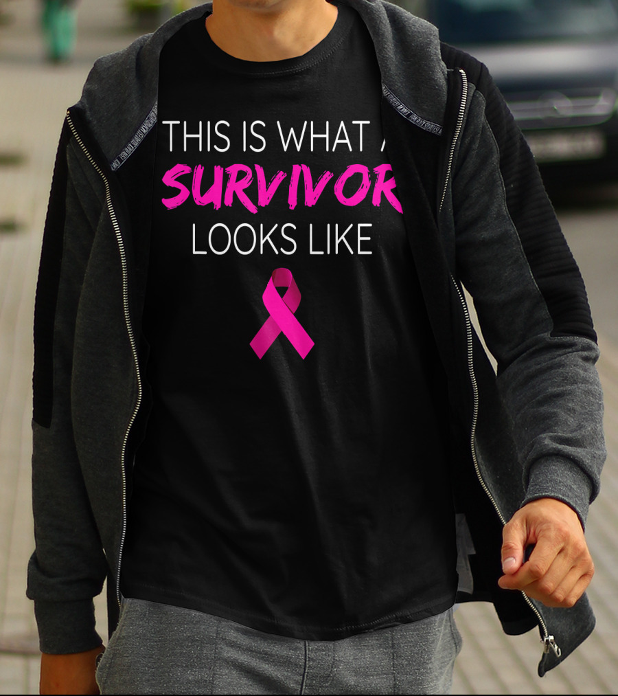 This Is What A Survivor Looks Like Breast Cancer Awareness Pink T-Shirt