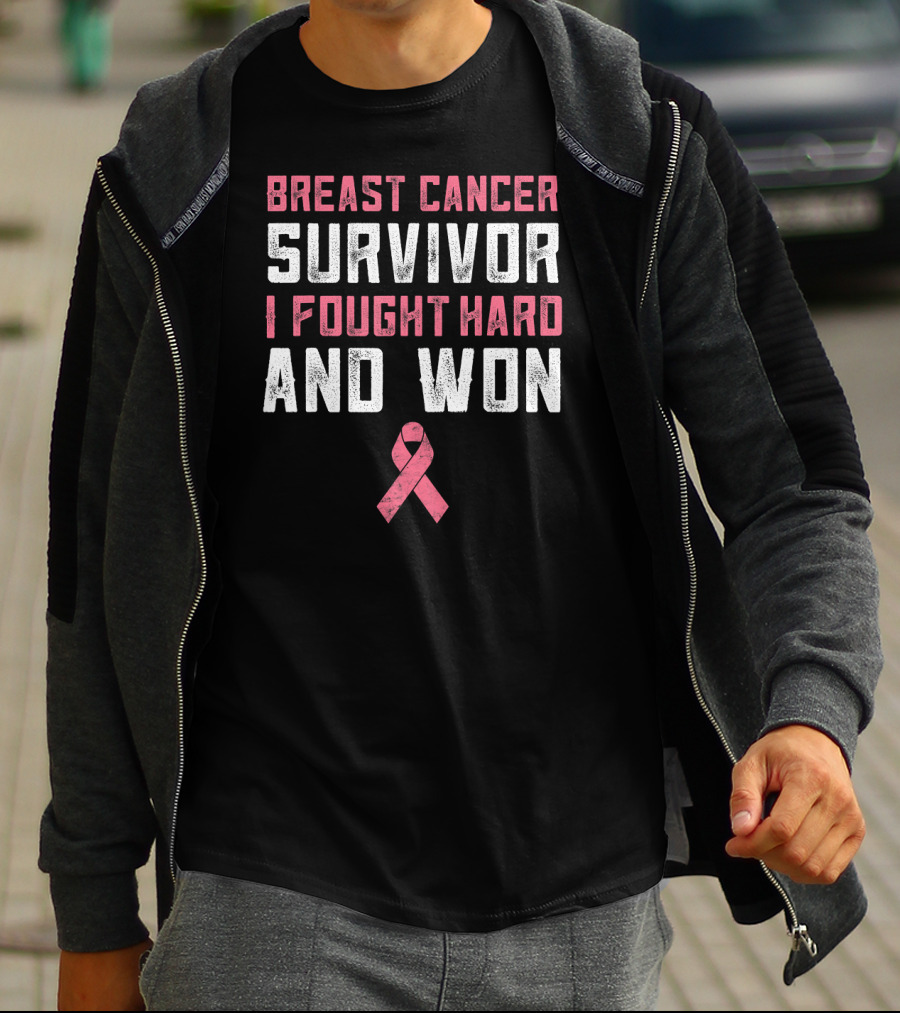 Breast Cancer Survivor I Fought Hard And Won Pink T-Shirt