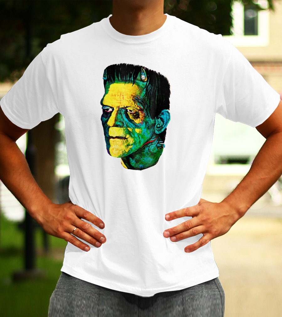 Karloff Frankenstein Monster Horror Movie Fan Iconic Colorful T-Shirt