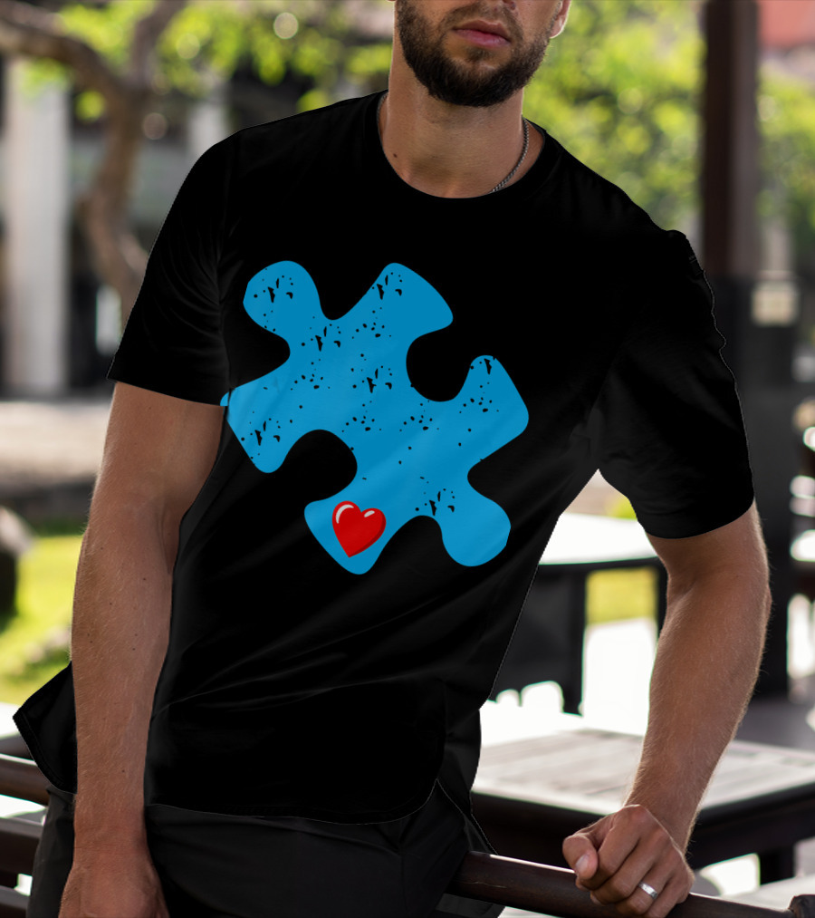 Cute Colorful Autism Love Puzzle Piece T-Shirt