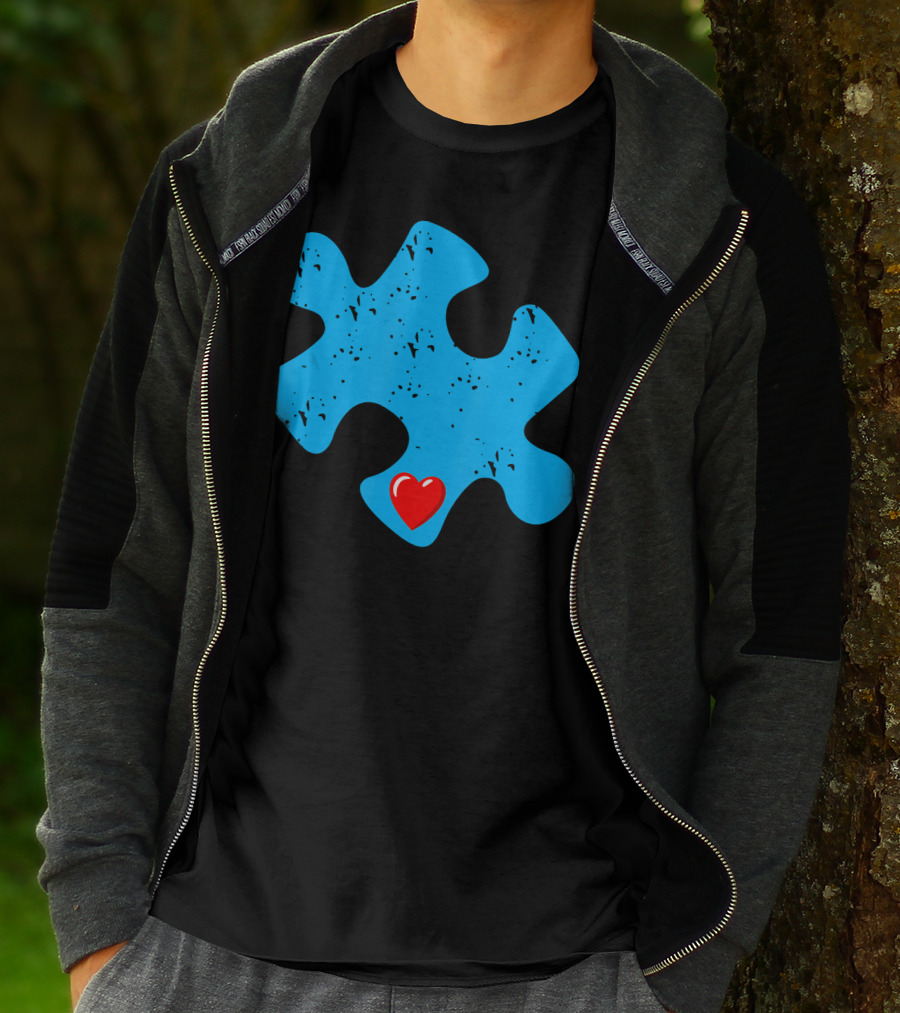 Cute Colorful Autism Love Puzzle Piece T-Shirt
