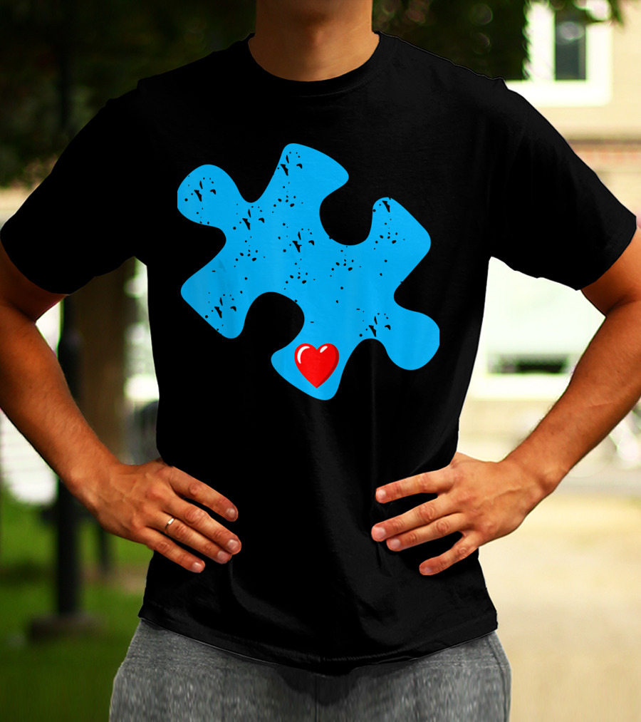 Cute Colorful Autism Love Puzzle Piece T-Shirt