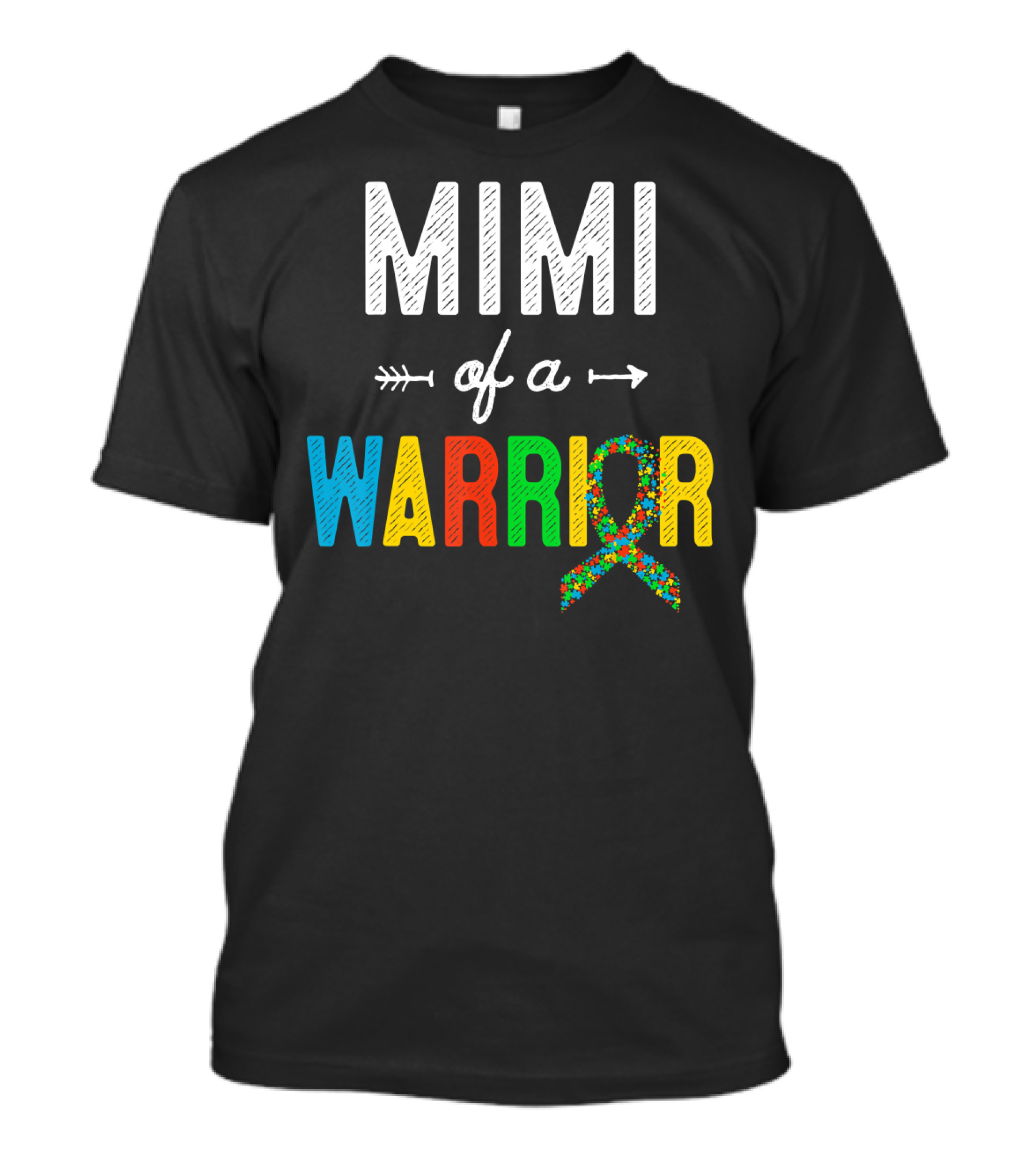 Mimi Of A Warrior Autism Awareness Puzzle T-Shirt