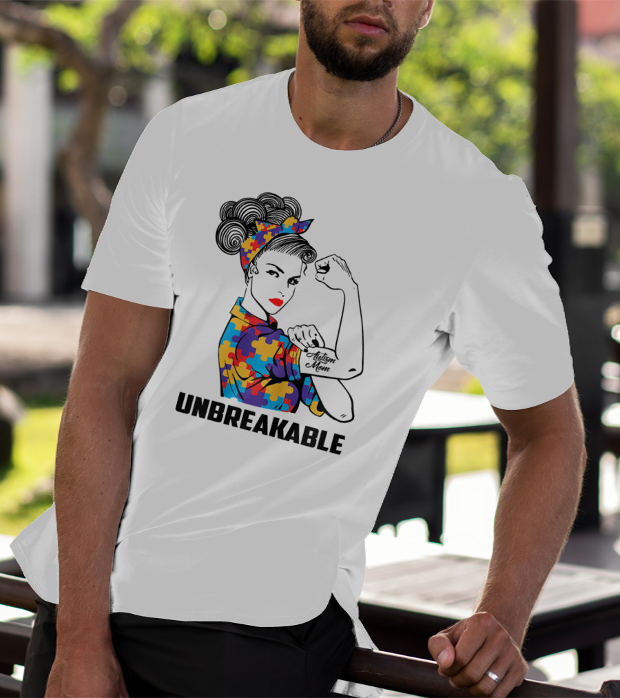 Unbreakable Autism Mom Awareness Autistic Parents T-Shirt