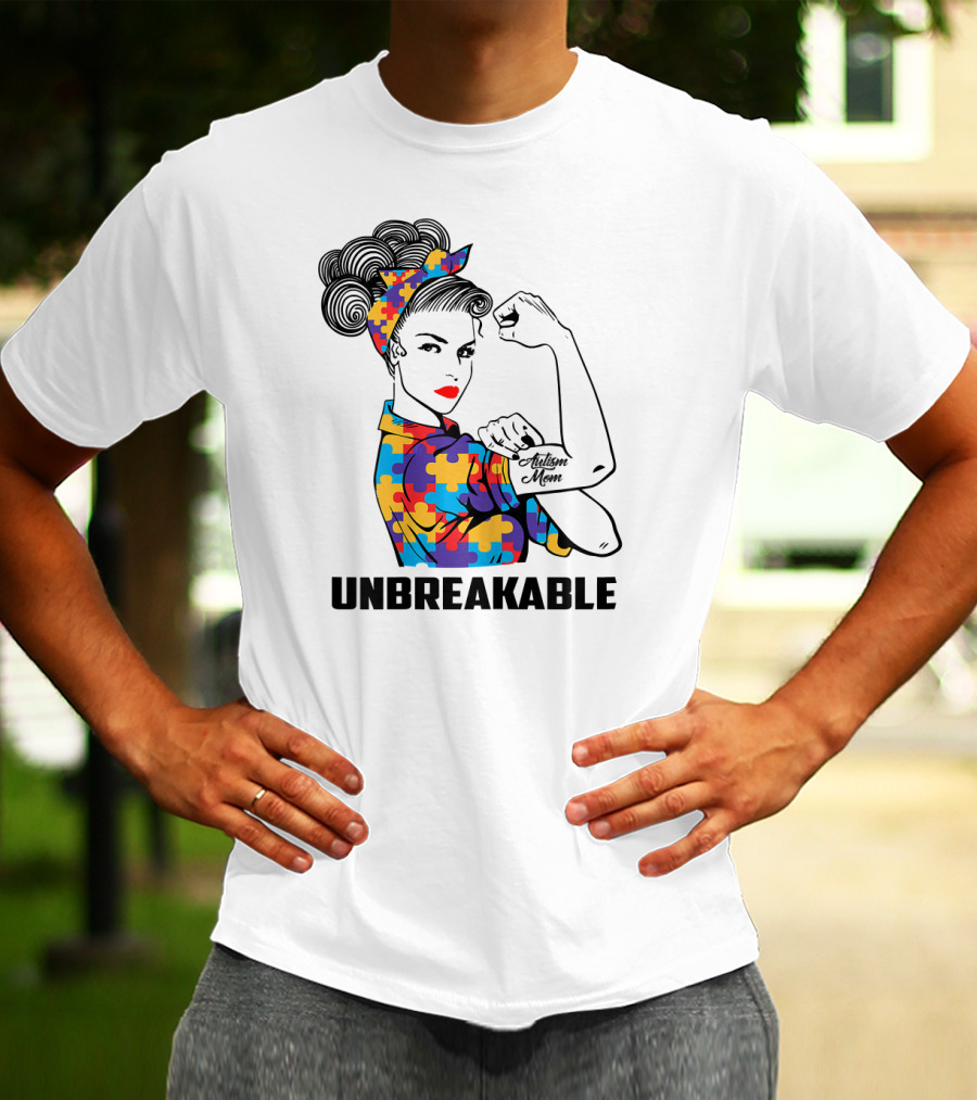 Unbreakable Autism Mom Awareness Autistic Parents T-Shirt