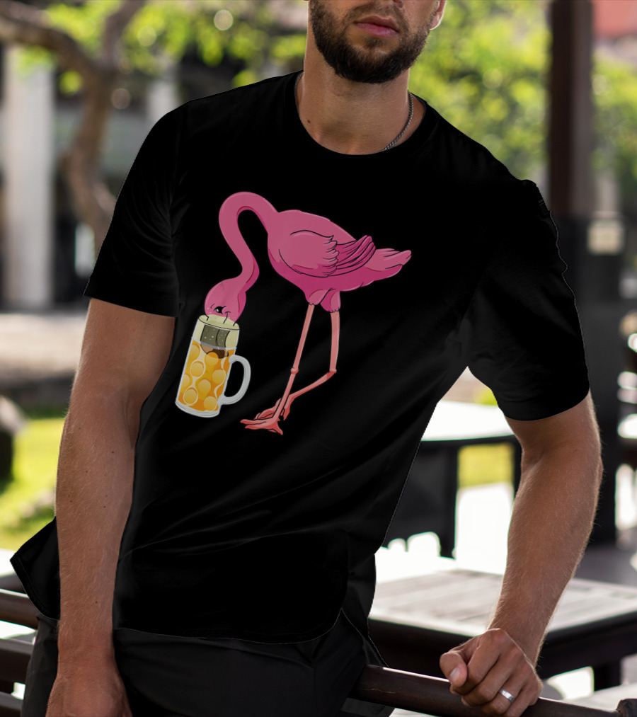 Beer Flamingo Beer Lover Alcohol Funny Oktoberfest T-Shirt