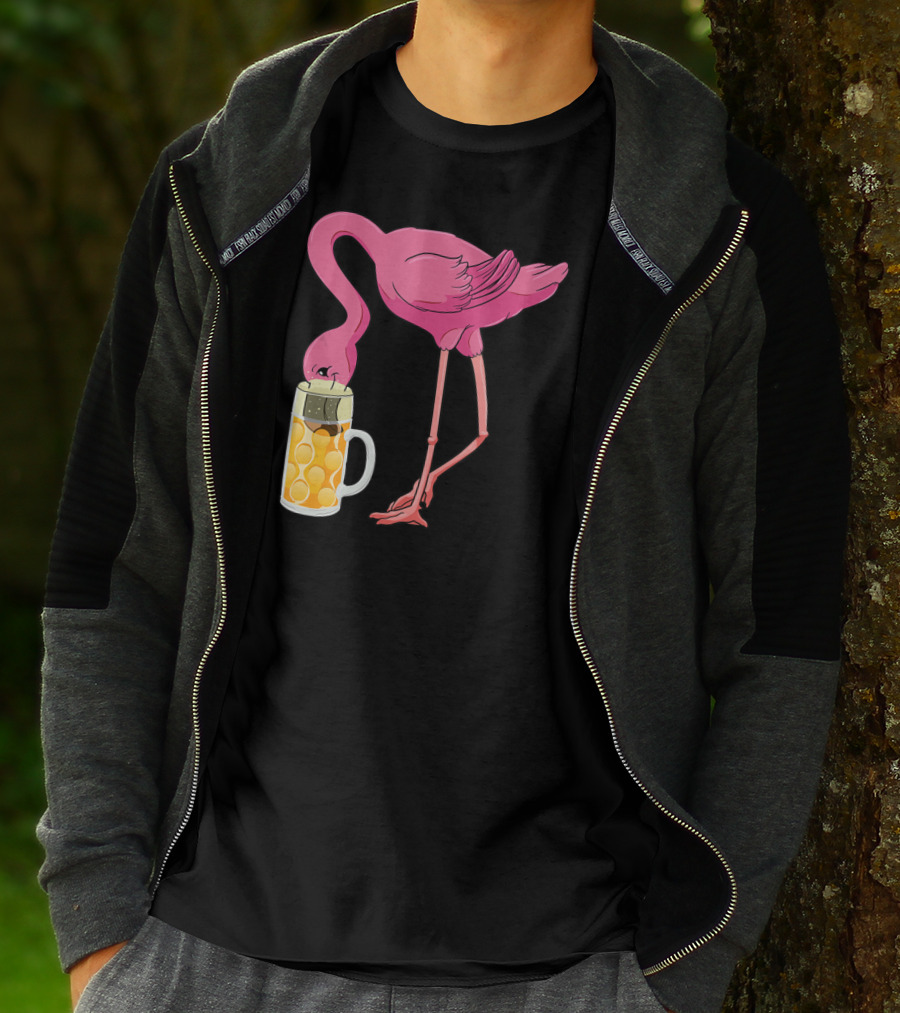 Beer Flamingo Beer Lover Alcohol Funny Oktoberfest T-Shirt