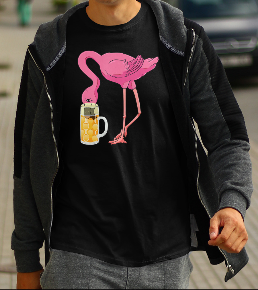 Beer Flamingo Beer Lover Alcohol Funny Oktoberfest T-Shirt