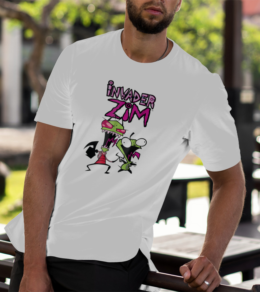 Nickelodeon Invader Zim Animated Characters Zim And GIR T-Shirt
