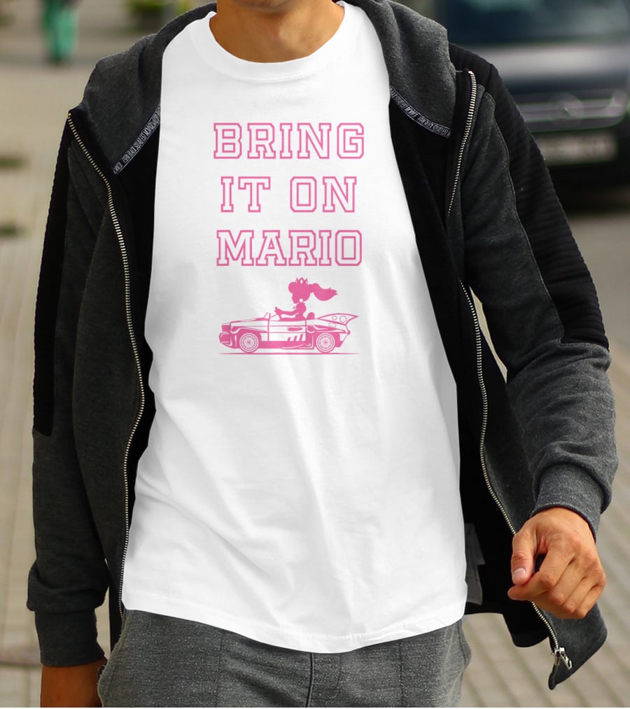 Mario Kart Princess Peach Outline Bring It On Mario T-Shirt