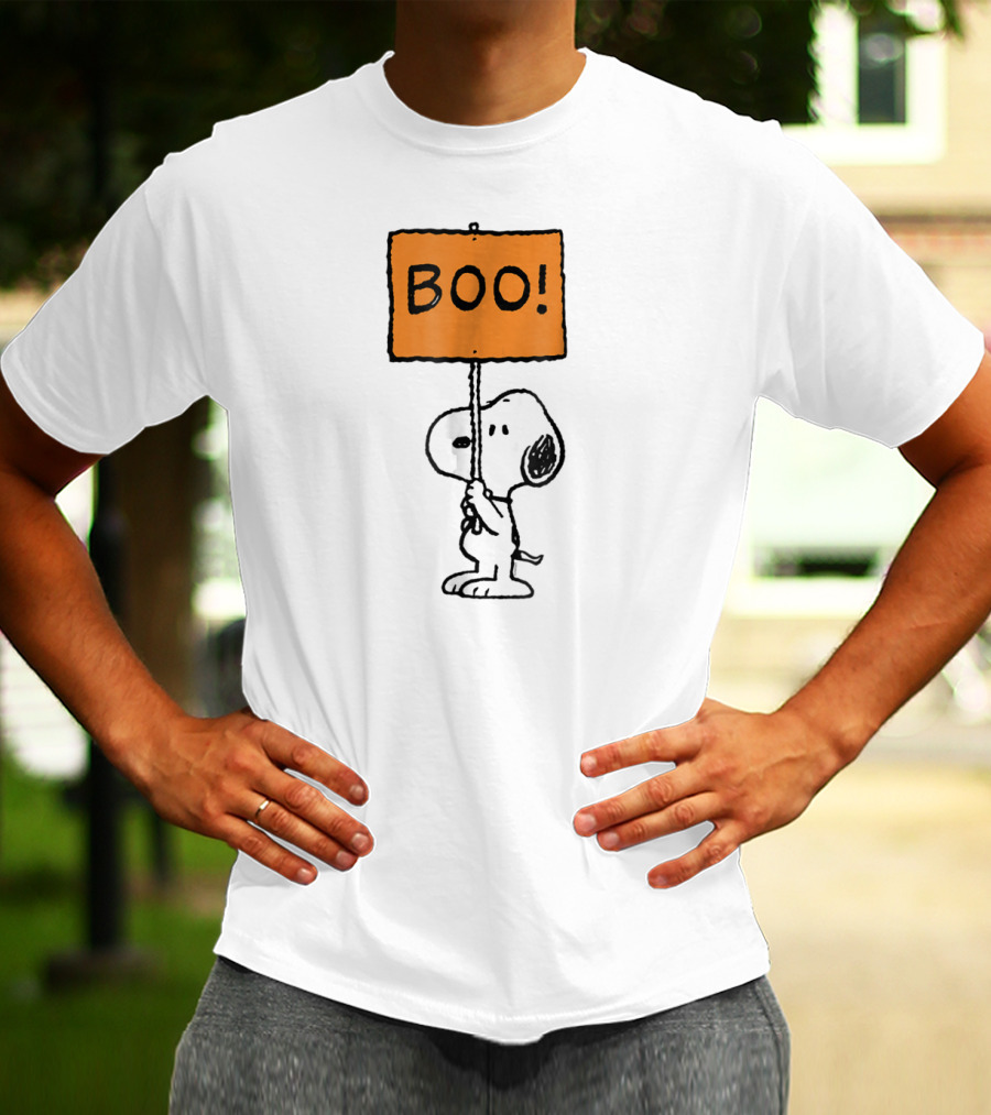 Snoopy Halloween Boo Peanuts Sign T-Shirt