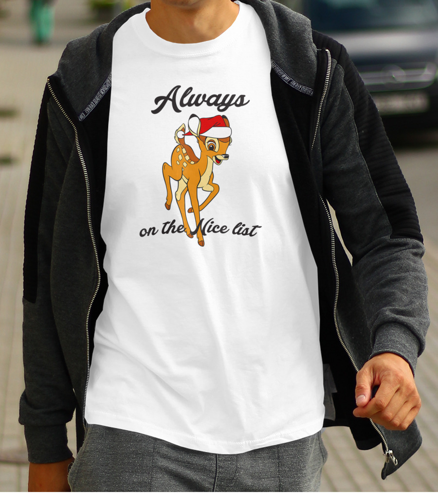 Disney Bambi Always On The Nice List Christmas T-Shirt