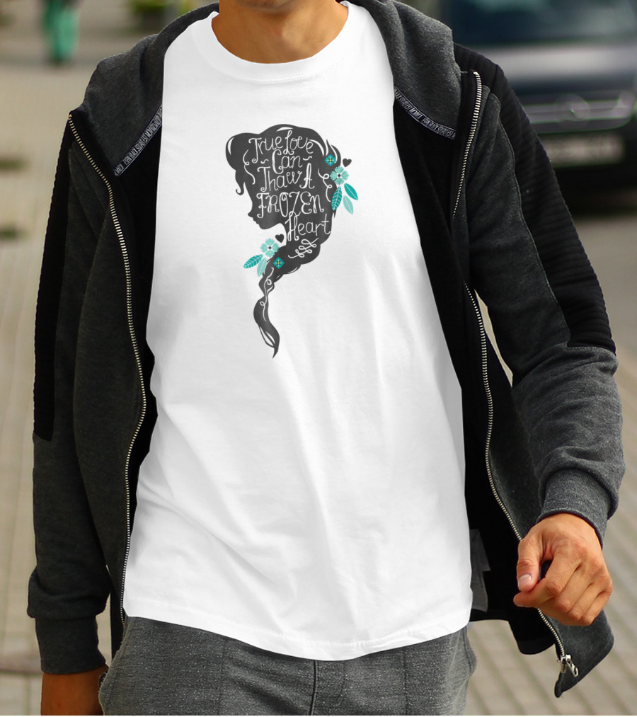 Disney Frozen Elsa True Love Can Thaw A Frozen Heart Profile T-Shirt