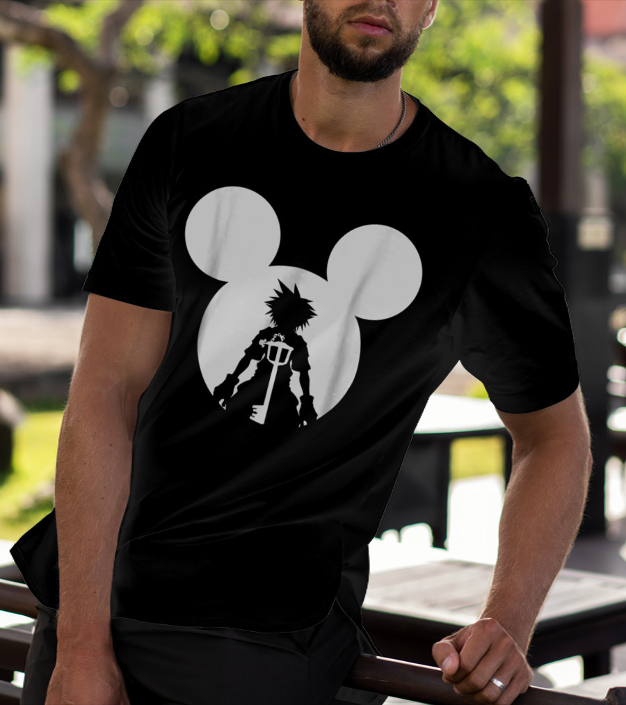 Disney Kingdom Hearts Sora Silhouette Keyblade Mickey Ears T-Shirt