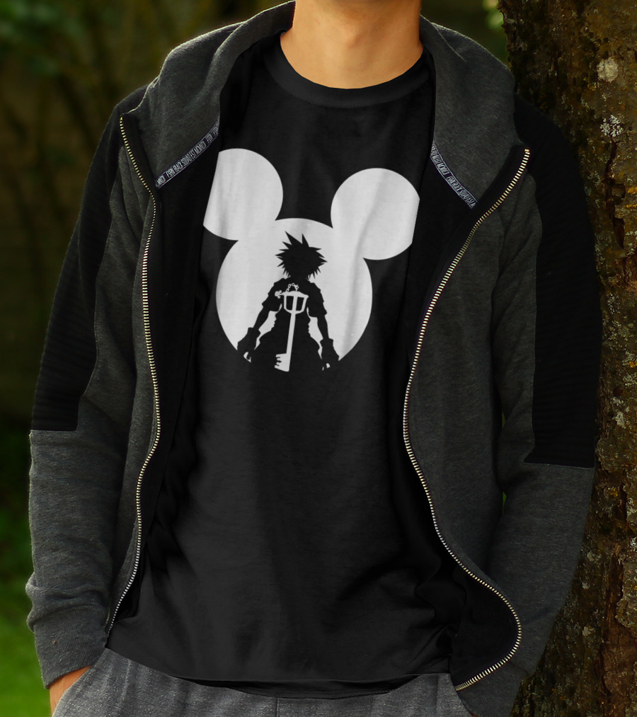 Disney Kingdom Hearts Sora Silhouette Keyblade Mickey Ears T-Shirt