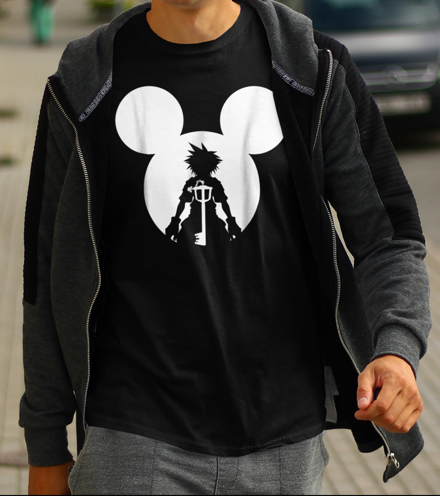 Disney Kingdom Hearts Sora Silhouette Keyblade Mickey Ears T-Shirt