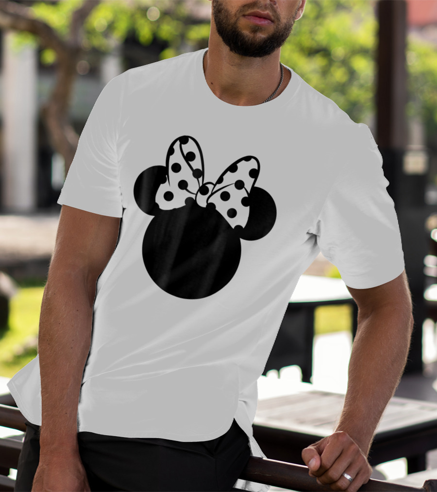Minnie Mouse Silhouette With Polka Dot Bow Disney T-Shirt