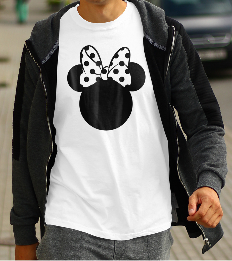 Minnie Mouse Silhouette With Polka Dot Bow Disney T-Shirt