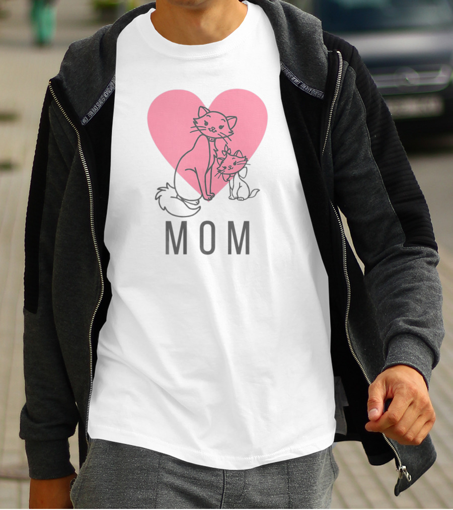 Disney Aristocats Duchess And Marie Mom Heart T-Shirt