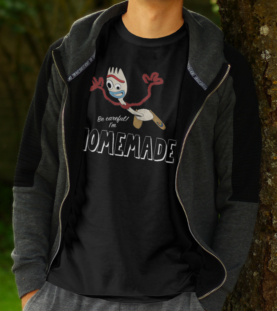 Disney Pixar Toy Story 4 Forky Be Careful I'm Homemade Character T-Shirt