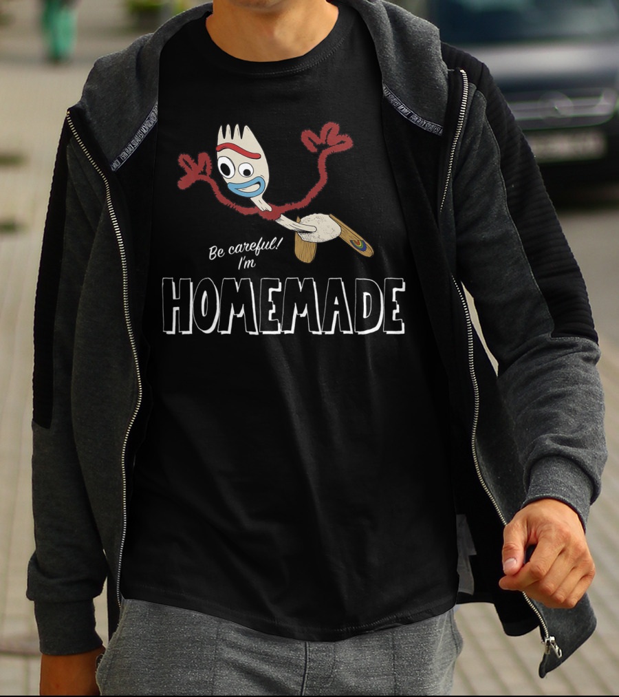 Disney Pixar Toy Story 4 Forky Be Careful I'm Homemade Character T-Shirt