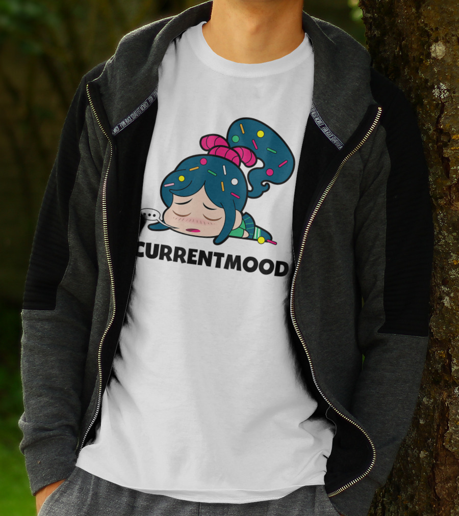 Disney Wreck It Ralph Vanellope #CurrentMood Sprinkles Hair Exhausted Expression T-Shirt