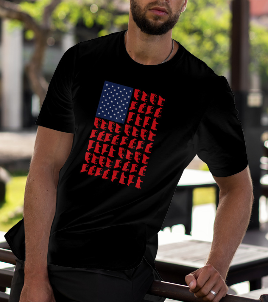 American Flag Cow Heifer July 4 Farmer Cattle T-Shirt