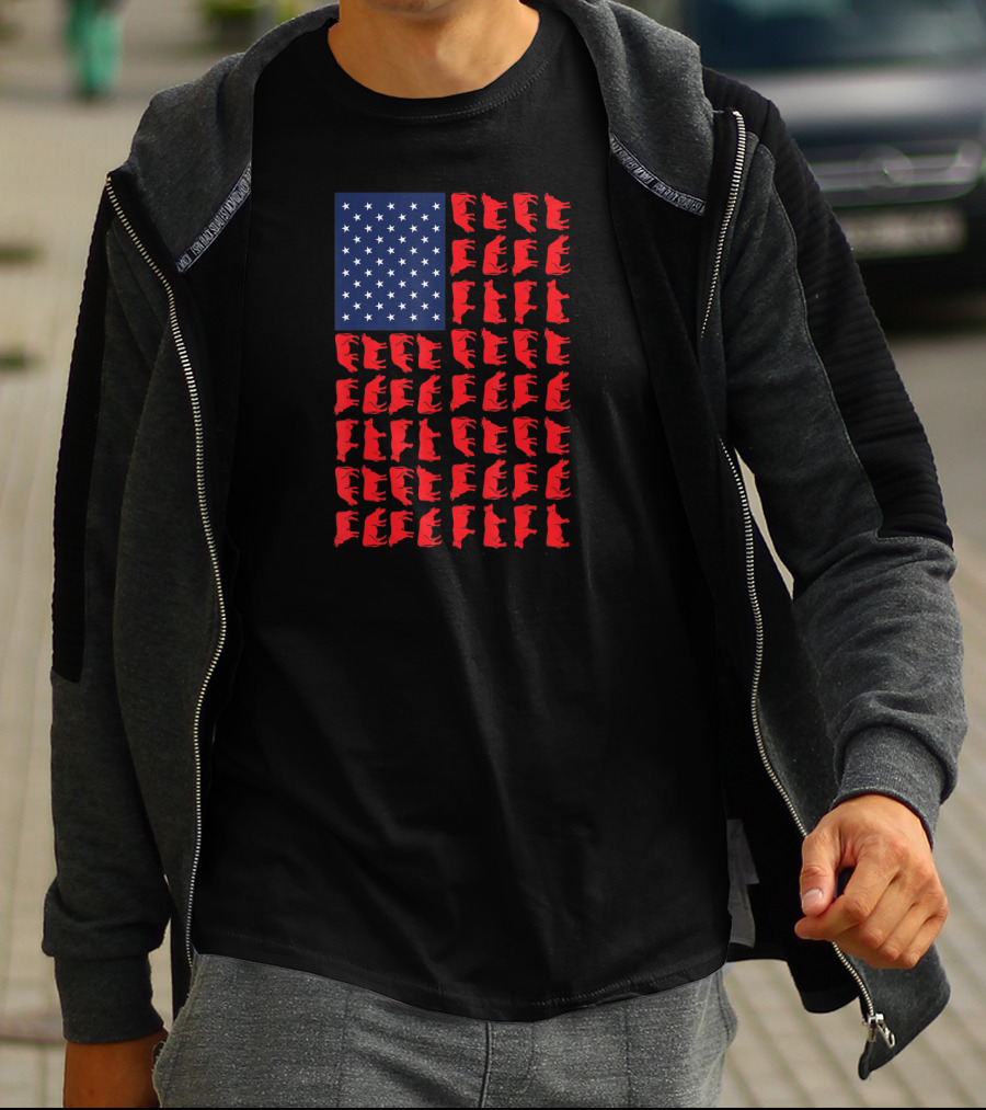 American Flag Cow Heifer July 4 Farmer Cattle T-Shirt