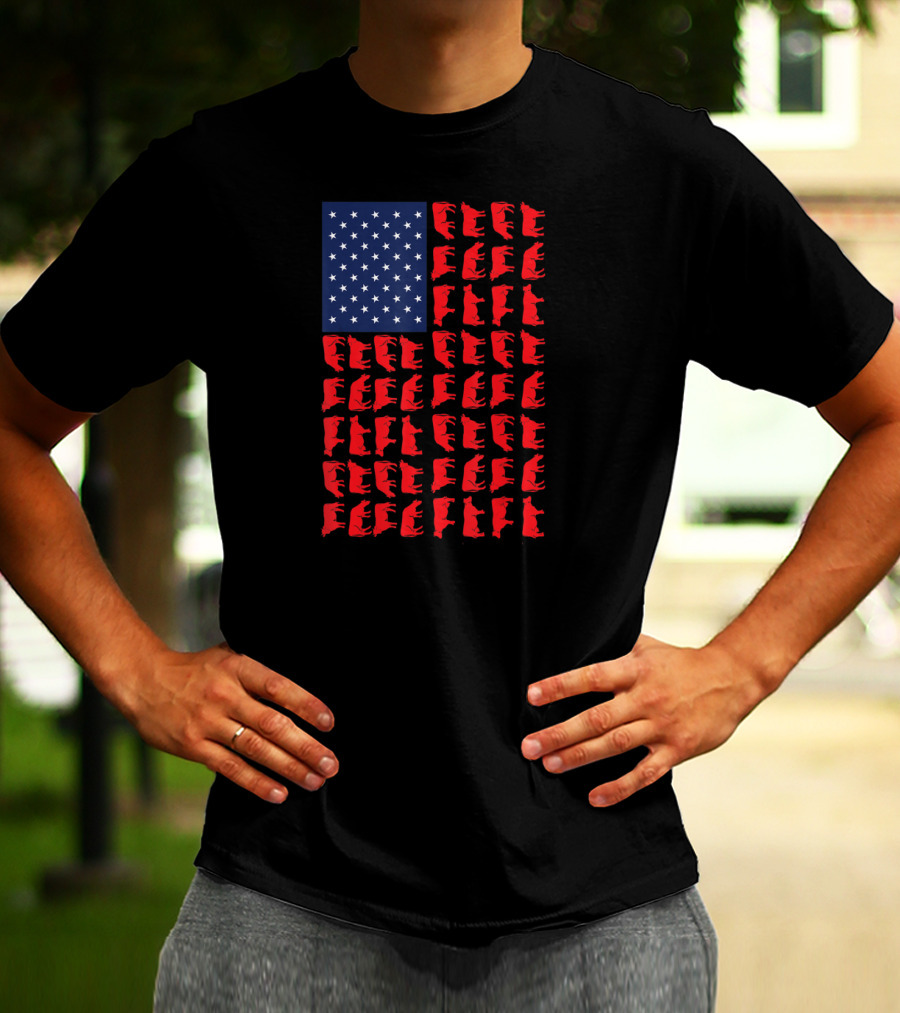 American Flag Cow Heifer July 4 Farmer Cattle T-Shirt