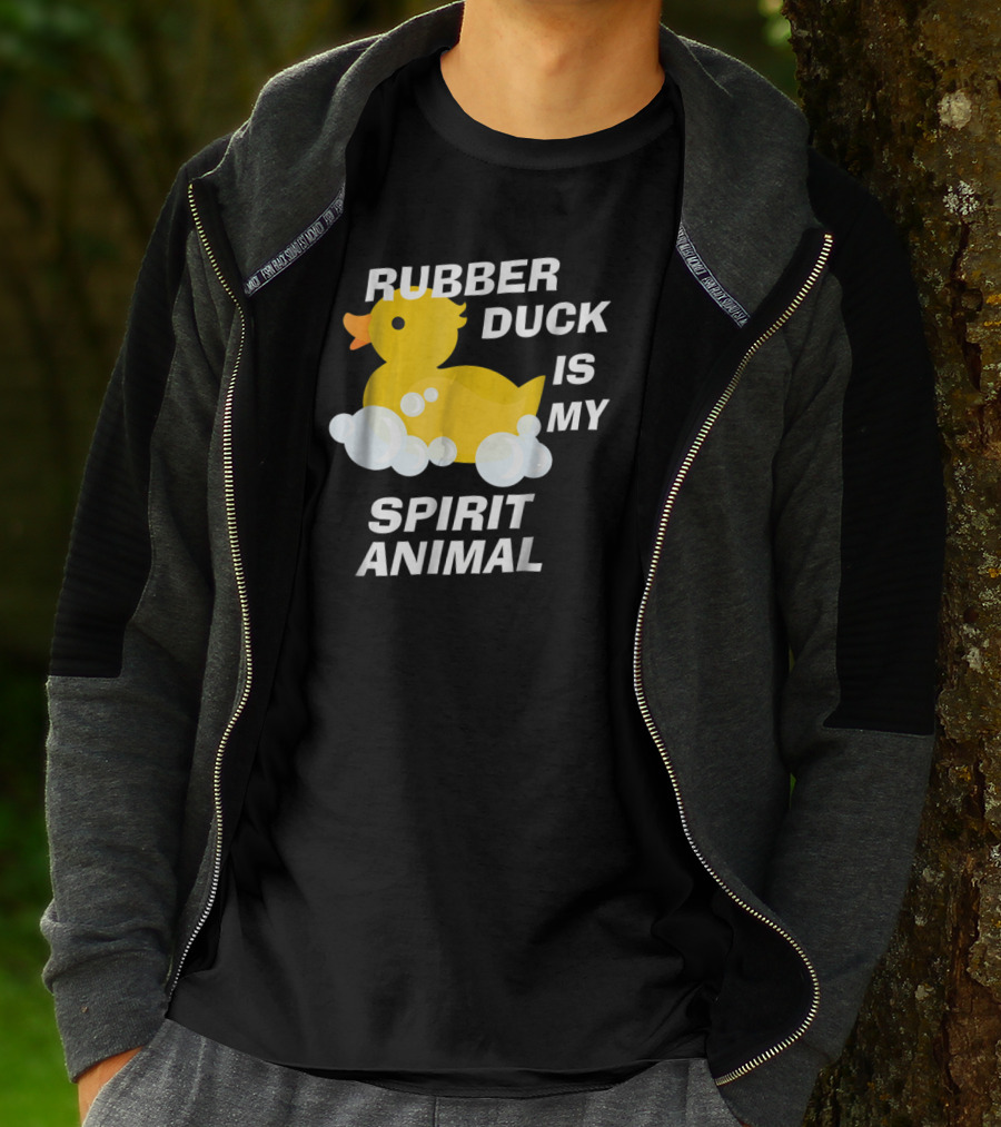 Rubber Duck Is My Spirit Animal Bubbles Cute Yellow Duckling Fun T-Shirt