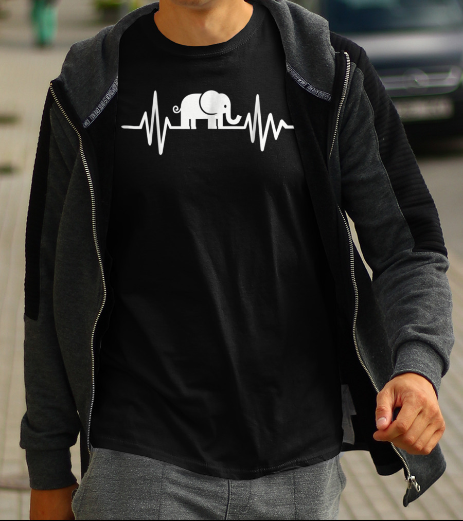 Elephant Frequency Heartbeat Line T-Shirt