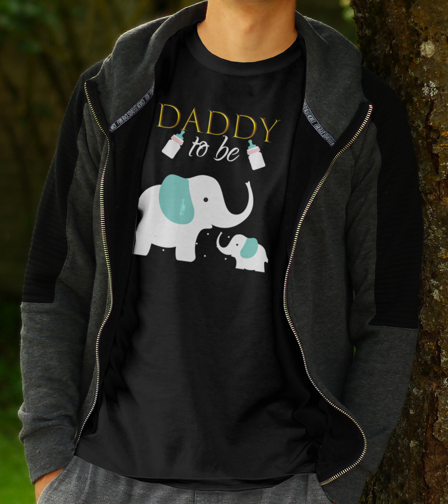 DADDY To Be Mens Elephant Baby Shower Boy T-Shirt