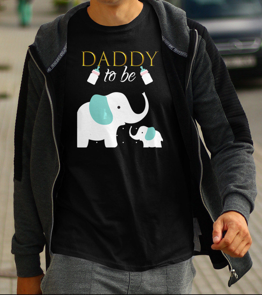 DADDY To Be Mens Elephant Baby Shower Boy T-Shirt