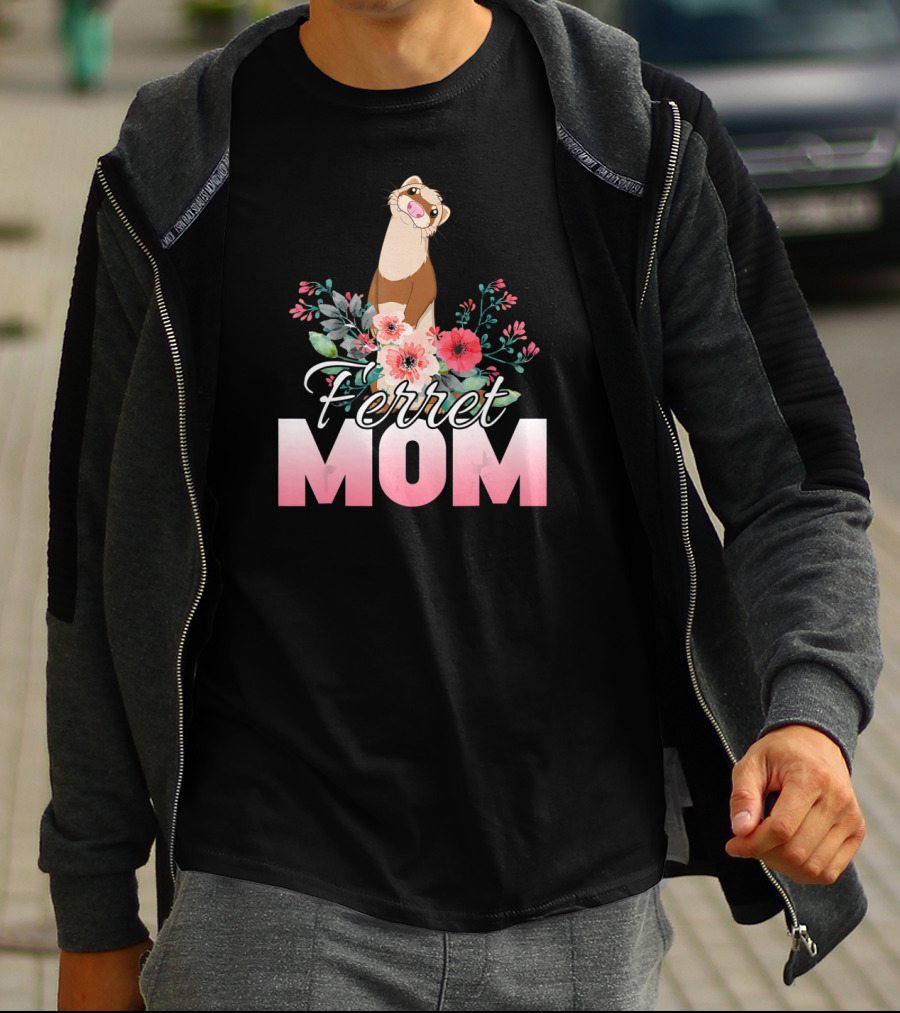 Ferret Mom Floral T-Shirt
