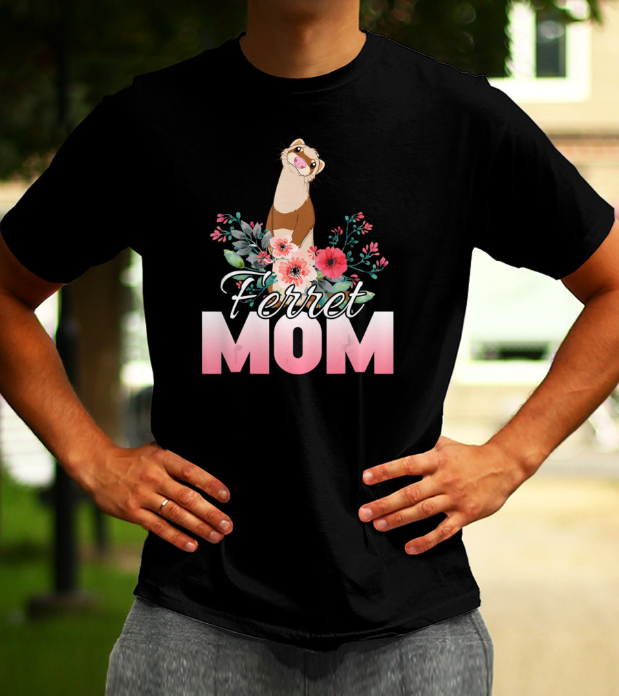 Ferret Mom Floral T-Shirt