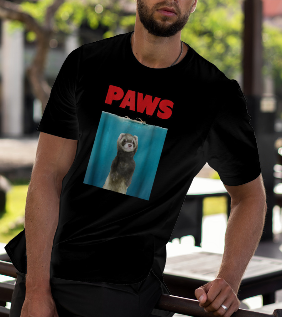 Paws Ferret Jaws Parody For Ferret Lovers T-Shirt
