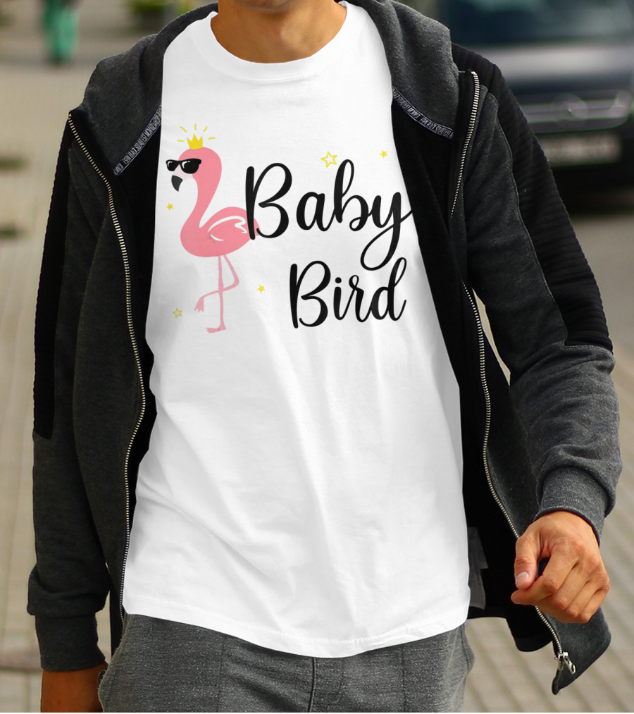 Baby Bird Flamingo Sunglasses Crown Stars T-Shirt