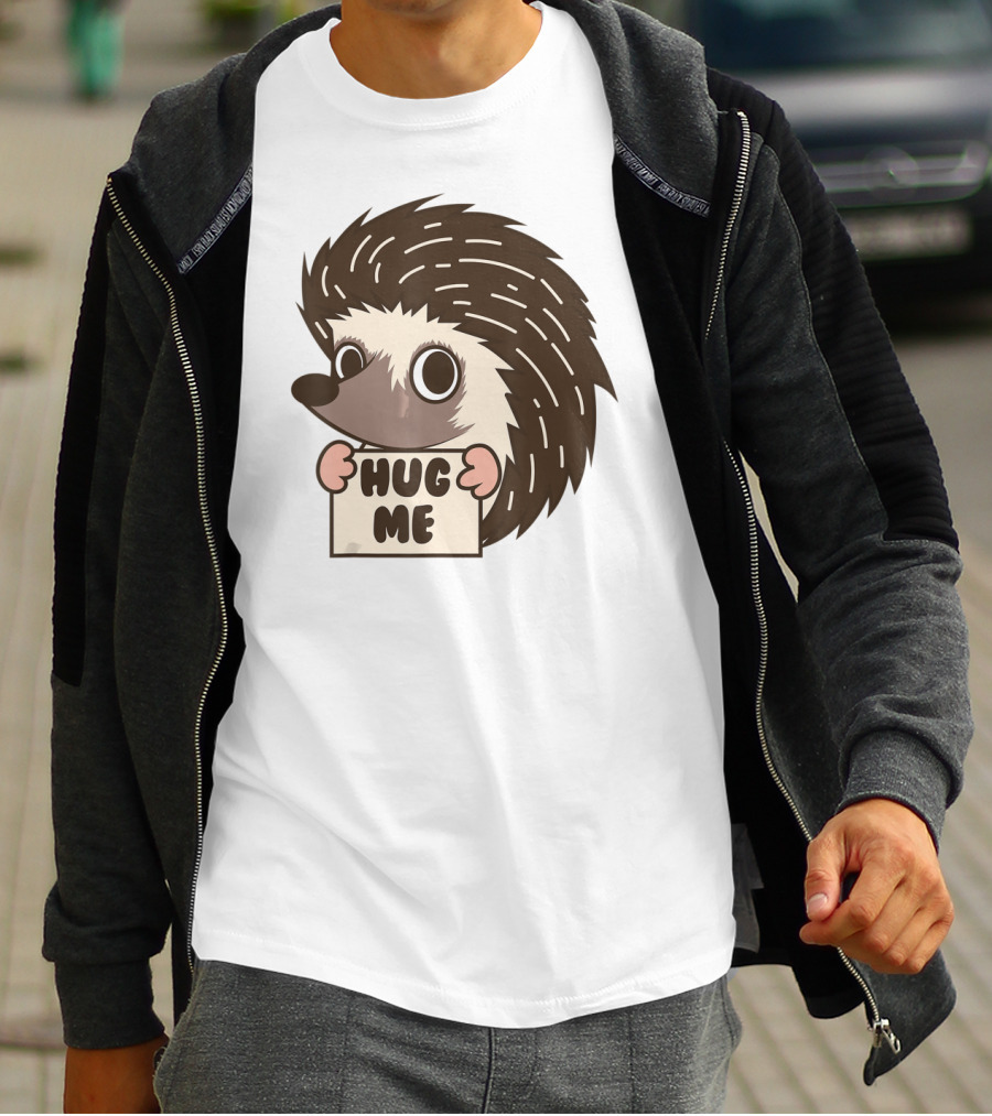 Hedgehog Hug Me Cute I Heart Porcupines T-Shirt