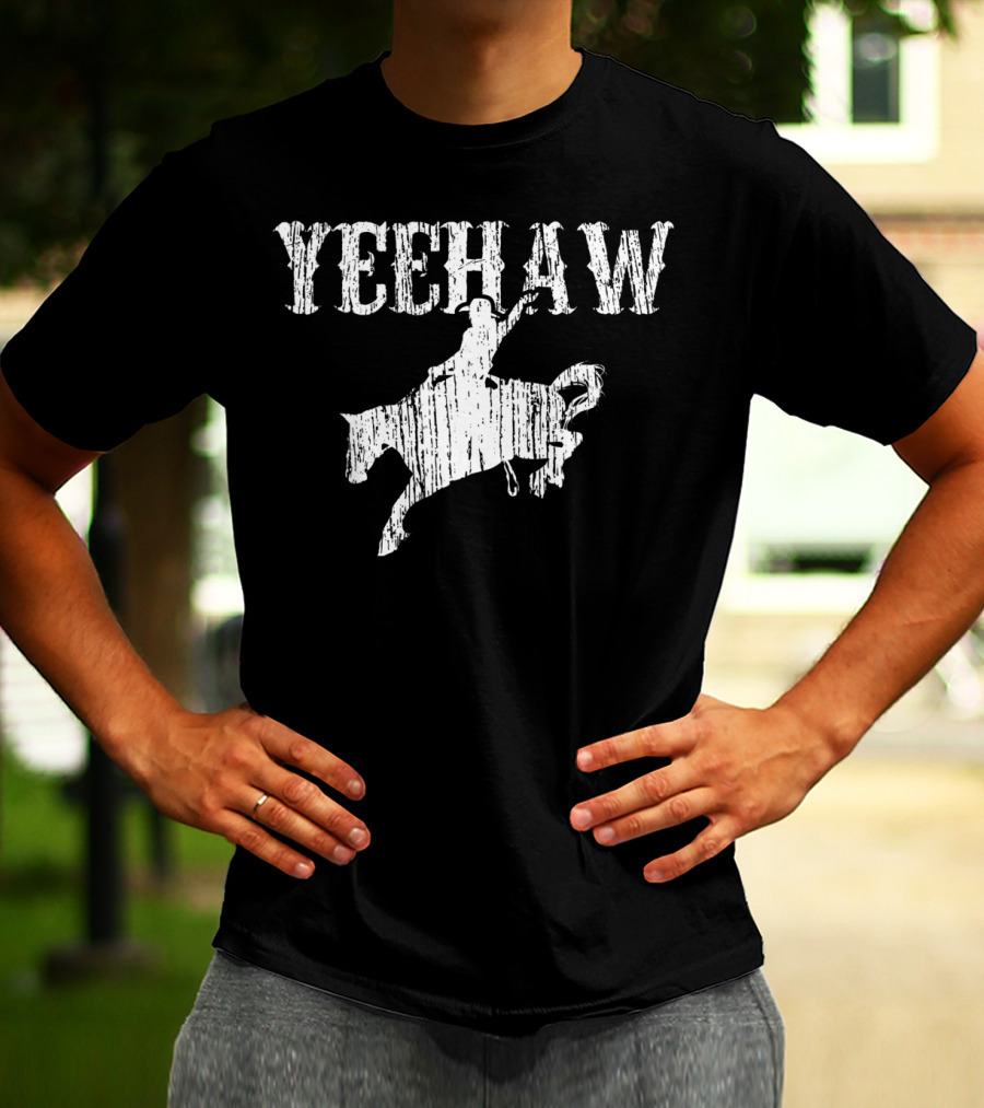 Yeehaw Rodeo Cowboy Western Country Horse Riding T-Shirt