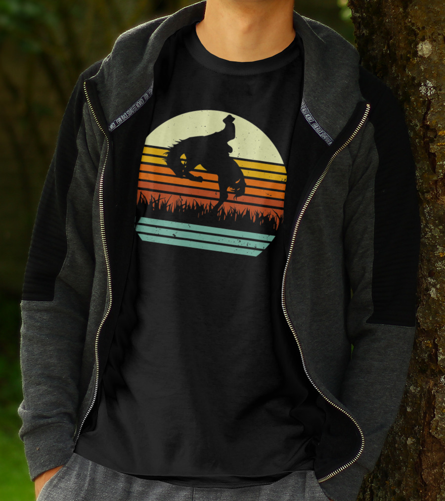 Bucking Bronco Horse Sunset T-Shirt
