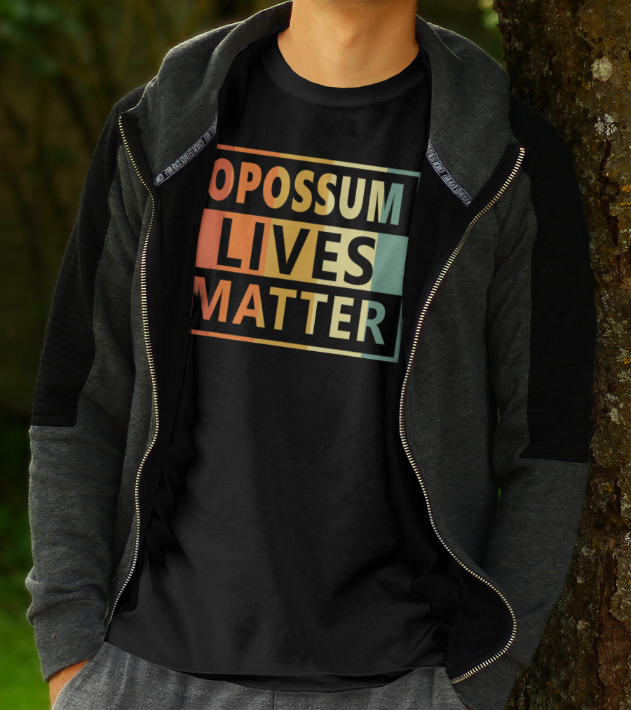 Opossum Lives Matter Vintage Vegan Opossum Lover Retro Stripes T-Shirt
