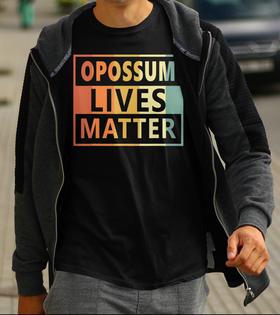 Opossum Lives Matter Vintage Vegan Opossum Lover Retro Stripes T-Shirt