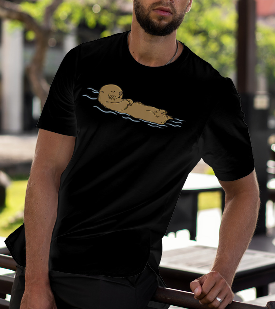 Cute Sea Otter Floating Peacefully T-Shirt